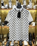 Áo polo Dolce Gabbana họa tiết nhiều vương miện nhỏ mặt trước Like Auth 1-1 on web