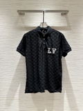 Áo polo Louis Vuitton họa tiết caro nổi logo LV đính đá Like Auth 1-1 on web