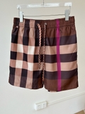 Quần short gió Burberry 2 lớp lót lưới kẻ sọc new 2024 Nâu Đậm Like Auth 1-1 on web