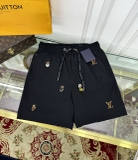 Quần short ngố đùi nỉ Louis Vuitton họa tiết thêu Like Auth 1-1 on web