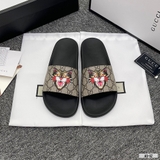 Dép lê quai ngang Gucci hình Mèo họa tiết phối monogram Like Auth on web fullbox bill thẻ