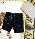 Quần short jean Balenciaga Đen rách wash phối xích Like Auth 1-1 on web