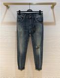 Quần Jean bò Dolce Gabbana Xanh rách gối họa tiết nhiều logo túi sau Like Auth 1-1 on web