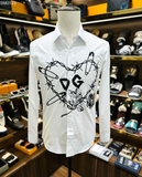 Áo sơ mi dài tay Dolce Gabbana họa tiết trái tim ghim băng DG Like Auth 1-1 on web