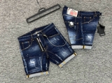 Quần short ngố đùi Jean Dsquared2 Xanh vá wash phối xích Like Auth 1-1 on web