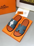 Dép lê sandal Hermes Xanh Ngọc đế Cam Đế gỗ da bò bản Like Auth 1-1 on web Full 3 box bill thẻ phụ kiện