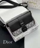 Túi đeo chéo nắp gập Dior họa tiết kim cương khóa cài Like Auth on web fullbox bill thẻ