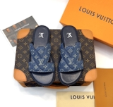 Dép lê quai ngang Louis Vuitton Xanh bò hoa vân monogram Like Auth on web fullbox bill thẻ