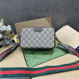 Túi hộp đeo chéo Gucci Nâu 2 khóa Vàng tag da họa tiết monogram Like Auth on web fullbox bill thẻ