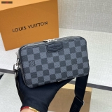 Túi hộp đeo chéo 2 khóa Louis Vuitton Wearable Wallet họa tiết Caro Like Auth on web fullbox bill thẻ