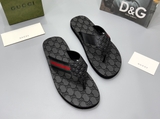 Dép tông xỏ ngón Gucci họa tiết monogram check quai kẻ sọc xanh đỏ Like Auth on web fullbox bill thẻ