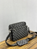 Combo 3 túi ví đeo chéo Louis Vuitton Đen ô Caro 26x19x4cm Like Auth on web fullbox bill thẻ