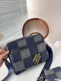 Combo túi ví LLouis Vuitton 3 in 1 đeo chéo họa tiết Caro 25x18cm Like Auth on web fullbox bill thẻ