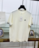 Áo phông T shirt len Dior check tay monogram logo dệt nổi ngực bo cổ Like Auth on web