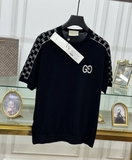 Áo phông T shirt Gucci check vai logo GG thêu ngực new 2024 Like Auth on web