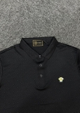 Áo polo Versace Đen logo mặt quỷ Vàng thêu ngực họa tiết Like Auth 1-1 on web