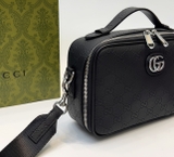 Túi đeo chéo cầm tay Gucci Đen họa tiết monogram logo GG Like Auth on web fullbox bill thẻ