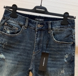 Quần short ngố đùi Jean Dolce Gabbana Milano sọc đùi rách mài Like Auth 1-1 on web