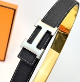 Thắt lưng, dây nịt, belt Hermes mặt trơn 18k dây nịt Đen sần kẻ chỉ Trắng 85-110cm fullbox Like Auth 1-1 on web