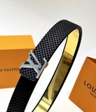 Thắt lưng, dây nịt, belt Louis Vuitton mặt bạc họa tiết caro nổi 85 - 100cm fullbox Like Auth 1-1 on web