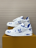 Giày sneaker Louis Vuitton Trainer Trắng logo LV Xanh Dương Like Auth on web fullbox bill thẻ phụ kiện