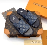 Dép lê quai ngang Louis Vuitton Xanh bò hoa vân monogram Like Auth on web fullbox bill thẻ