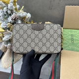 Túi hộp đeo chéo Gucci Nâu 2 khóa Vàng tag da họa tiết monogram Like Auth on web fullbox bill thẻ