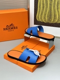 Dép lê sandal Hermes Quai Xanh Đế Cam Đế gỗ da bò bản Like Auth 1-1 on web Full 3 box bill thẻ phụ kiện