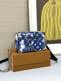 Túi hộp xích bạc Louis Vuitton đeo chéo Xanh Dương loang họa tiết monogram Like Auth on web fullbox bill thẻ