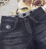 Quần short ngố đùi jean Dolce Gabbana Đen Xám rách xước logo check cạp Like Auth 1-1 on web