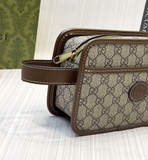 Túi ví Clutch cầm tay Gucci Nâu họa tiết monogram tag da GG new 2024 Like Auth on web fullbox bill thẻ