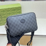 Túi đeo chéo Clutch cầm tay Gucci Ophidia Đen họa tiết monogram tag Da Like Auth on web fullbox bill thẻ