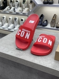 Dép lê quai ngang Dsquared2 icon Đỏ logo cao su Trắng nổi Like Auth on web fullbox bill thẻ