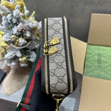 Túi hộp đeo chéo Gucci Nâu 2 khóa Vàng tag da họa tiết monogram Like Auth on web fullbox bill thẻ