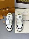 Giày sneaker Louis Vuitton Trainer Trắng Nâu vân dập chìm monogram new 2024 Like Auth on web fullbox bill thẻ phụ kiện