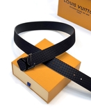 Thắt lưng, dây nịt, belt Louis Vuitton mặt bạc họa tiết caro nổi 85 - 100cm fullbox Like Auth 1-1 on web