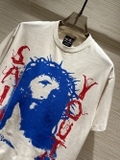 Áo phông T shirt Saint Laurent Chúa Giesu Xanh chữ Đỏ Like Auth on web