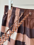 Quần short gió Burberry 2 lớp lót lưới kẻ sọc new 2024 Nâu Đậm Like Auth 1-1 on web