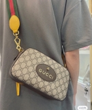 Túi đeo chéo Gucci họa tiết monogram tag da Nâu mặt Hổ sắt Like Auth on web fullbox bill thẻ