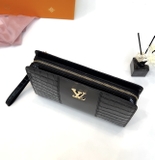 Túi ví Clutch Louis Vuitton họa tiết da cá sấu Đen new 2024 Like Auth on web fullbox bill thẻ