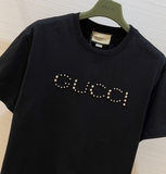 Áo phông T shirt Gucci logo ngực đính đá new 2024 Like Auth on web