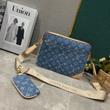 Túi ví đeo chéo Louis Vuitton LV Trio Combo 3 trong 1 Vải bò Xanh monogram new 2024 Like Auth on web fullbox bill thẻ