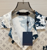 Bộ, Set lụa Louis Vuitton họa tiết monogram loang Xanh hè 2024 Like Auth 1-1 on web