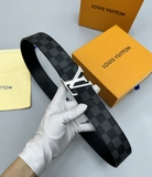 Thắt lưng, dây nịt, belt Louis Vuitton trơn mặt LV dây sọc Caro size 90-95-100cm Like Auth 1-1 on web fullbox