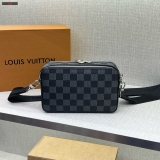 Túi hộp đeo chéo 2 khóa Louis Vuitton Wearable Wallet họa tiết Caro Like Auth on web fullbox bill thẻ