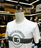Áo phông T-shirt Dolce Gabbana logo DG tròn kẻ ngang ngực Like Auth on web