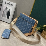 Túi ví đeo chéo Louis Vuitton LV Trio Combo 3 trong 1 Vải bò Xanh monogram new 2024 Like Auth on web fullbox bill thẻ