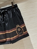 Quần short ngố đùi gió Dolce Gabbana Đen sọc Nâu logo Đùi DG Vương miện Like Auth 1-1 on web