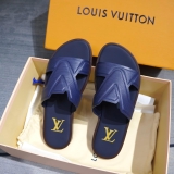 Dép lê quai ngang Louis Vuitton Xanh in nổi Like Auth on web fullbox bill thẻ