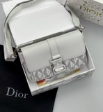 Túi đeo chéo nắp gập Dior họa tiết kim cương khóa cài Like Auth on web fullbox bill thẻ